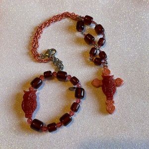 Tarina Tarantino Owl Cross Necklace and Owl Bracelet